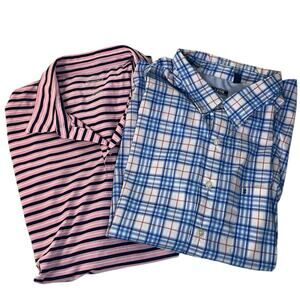Mens T-Shirt Bundle Size 4XL Big Tall Golf Dad Plaid Stripes Polo Office Casual